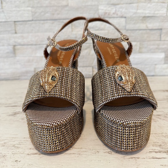 Kurt Geiger London Houndstooth Embellished KENSINGTON PLATFORM HEEL Size 39 NEW - Picture 4 of 16